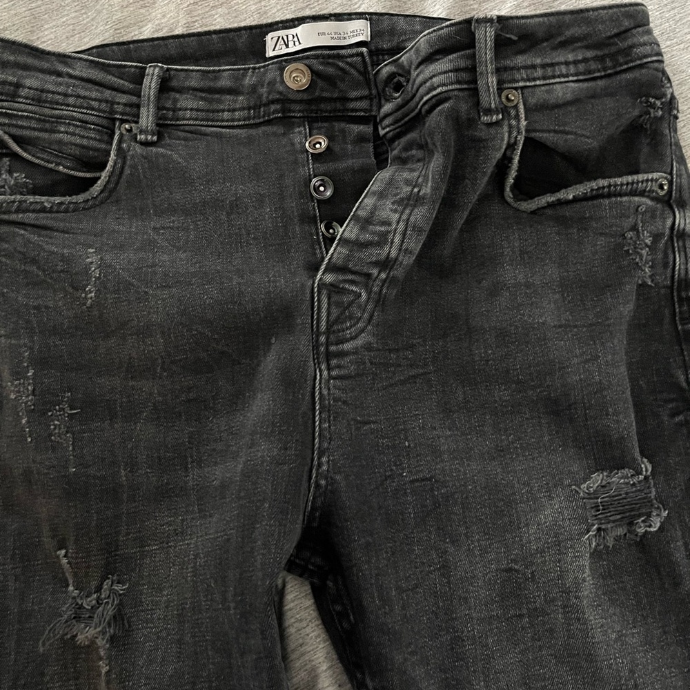 Zara button fly jeans 34 X 30 Stretch Jeans